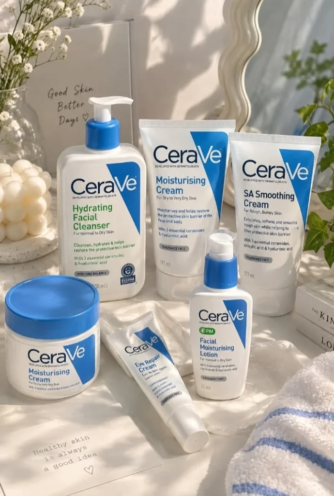 Productos CeraVe para limpiar, hidratar y cuidar la piel